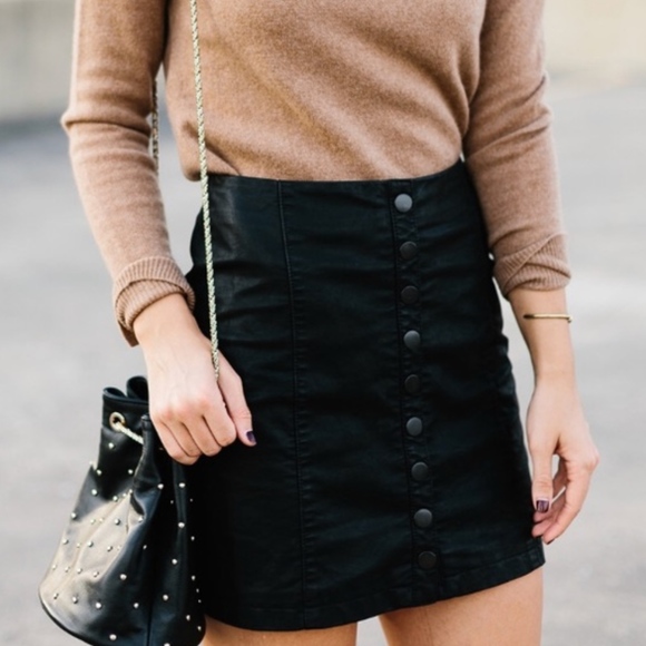 Free People Faux Leather Skirt - Picture 1 of 1
